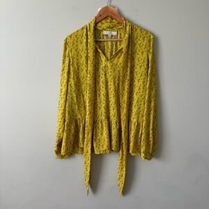 Yellow mustard color Floral Women's Top